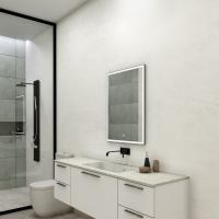 Зеркало LED Континент Frame Silver 70x100 см с часами