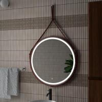 Зеркало LED Континент Millenium Brown 50x50 см с ремнем коричневого цвета