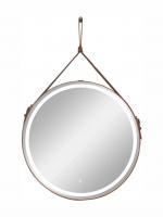 Зеркало LED Континент Millenium Brown 80x80 см с ремнем коричневого цвета