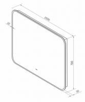 Зеркало LED Континент Torry Black 100x70 см