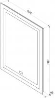 Зеркало LED Континент Verte 60x80 см с часами и датчиком движения
