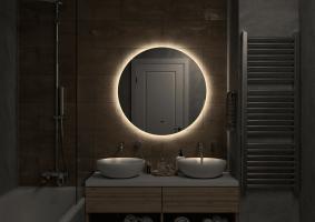 Зеркало Континент Ajour LED D550 с ореольной теплой подсветкой и Б/К сенсором