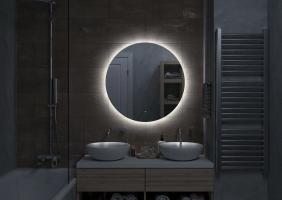 Зеркало Континент Ajour LED D800 с ореольной холодной подсветкой и сенсором на касание
