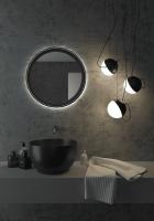 Зеркало Континент Planet Black LED D1000 с ореольной холодной подсветкой и Б/К сенсором