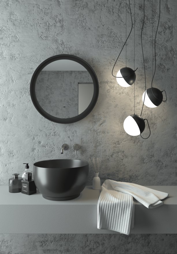 Зеркало Континент Planet Black LED D600 с ореольной холодной подсветкой и Б/К сенсором