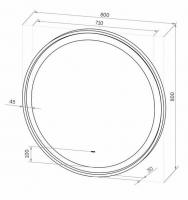 Зеркало Континент Planet Black LED D800 с ореольной холодной подсветкой и Б/К сенсором