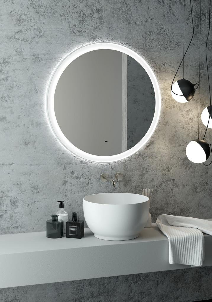 Зеркало Континент Planet White LED D600 с ореольной холодной подсветкой и Б/К сенсором